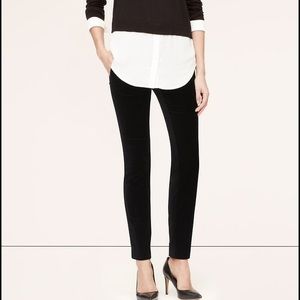 Loft Marisa Skinny Black Velvet Pants - 4p